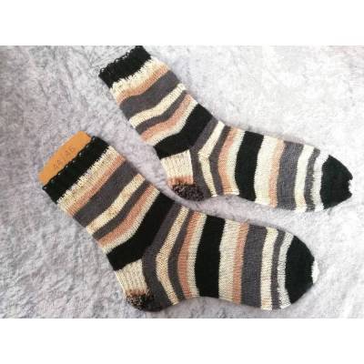 Herren Socken handgestrickt Größe 44/45 – Stricksocken aus Wolle, große Wollsocken, Venenfreundlich
