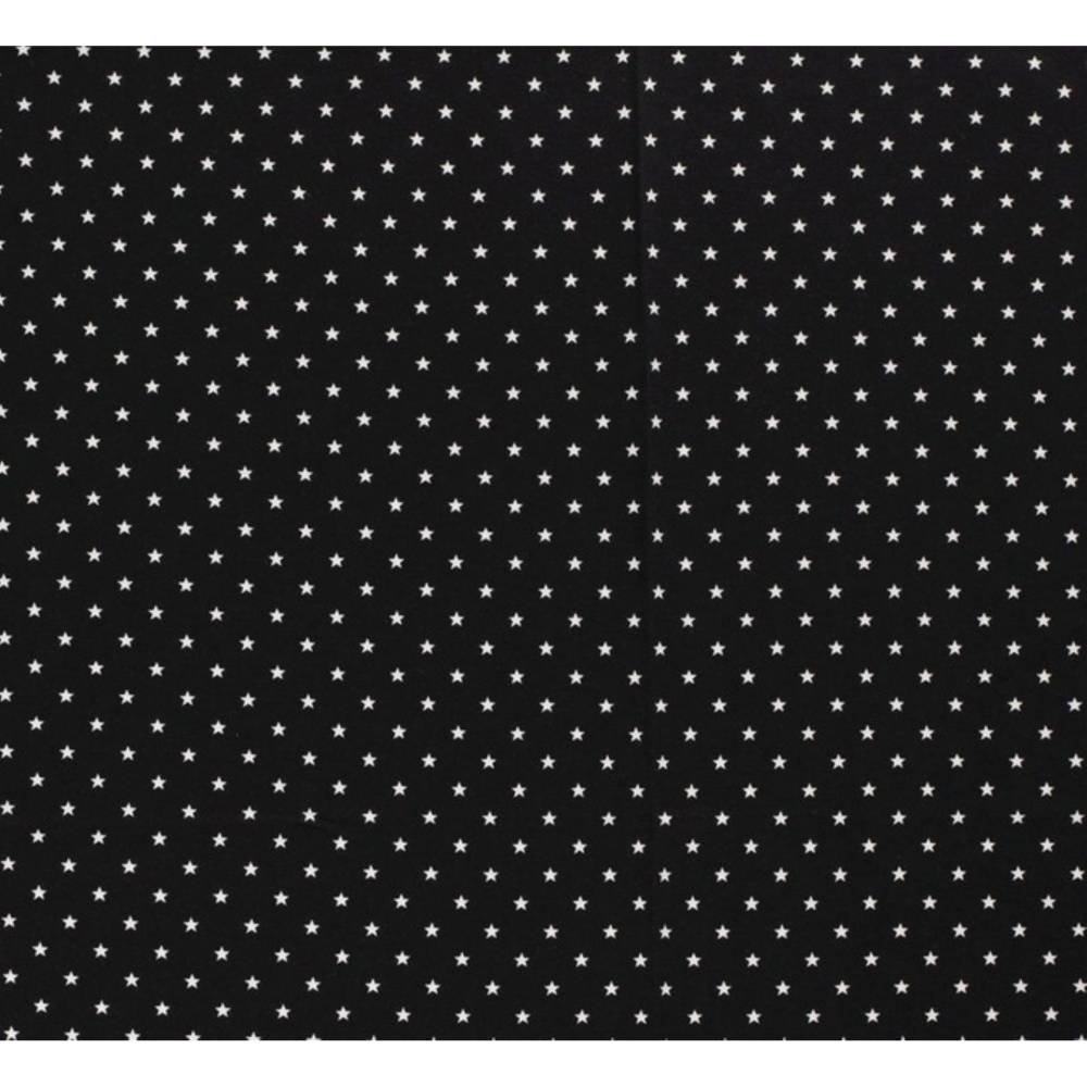 Baumwolle Mini Sterne 3mm Schwarz Weiß Reststück 100 x 140 cm