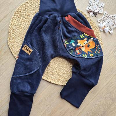 Warme Pumphose Gr.92/98 – Unikat Kinderhose Polarfleece Winterhose mit Fuchs Unisex