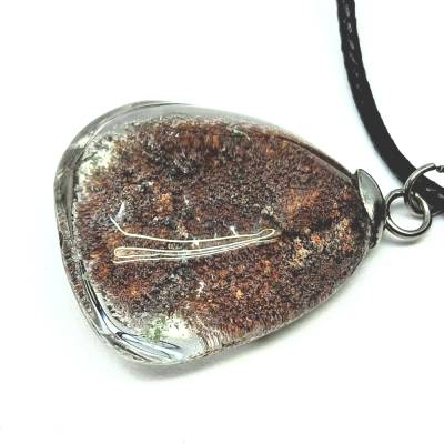 Lodolith Anhänger – 25 x 25 mm  Lodolith Anhänger aus echtem Naturstein – einzigartiges Unikat