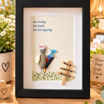 Einschulung dreidimensionales Steinbild personalisiert