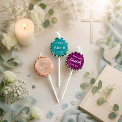 Gastgeschenk Konfirmation Firmung | Lolli Bonbon Lutscher | personalisiert