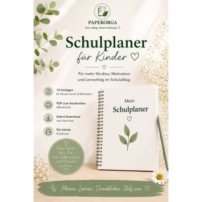 Nachmittagsplan für Kinder – Lernen, Hausaufgaben & Belohnung | Digitale PDF-Vorlage