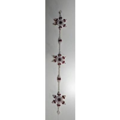 Selbstgemachter Weihnachtsschmuck / Fensterketten (matt-transparente Kunstperlen-Ornamente)