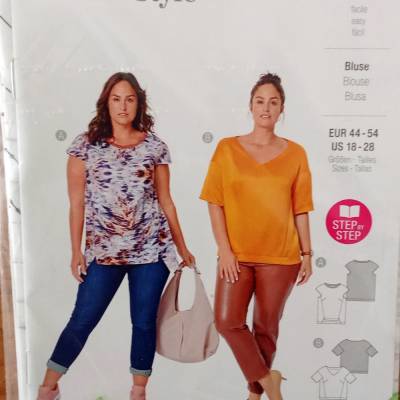 Burda 6037 Bluse Damen Gr. 44–54 Plus Size Schnittmuster 2 Varianten leicht