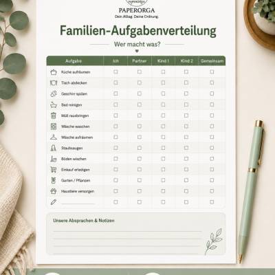 Familien-Putzplan – Gemeinsam sauber & organisiert | Digitale PDF-Vorlage