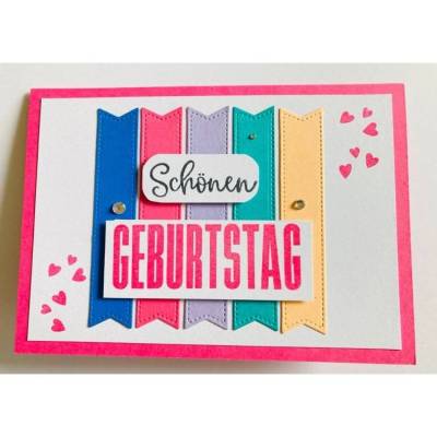 Grußkarte Geburtstagskarte Glückwunschkarte Strasssteine Handarbeit Stampin'up mit Umschlag