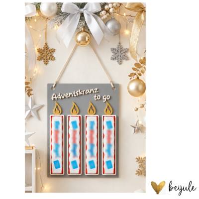 Adventskranz to go - 3D Druck - Farben individualisierbar