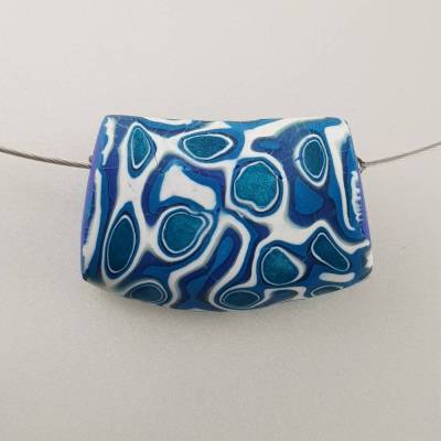 ART 187 Wechselschmuck Stecksystem  blaues Mittelteil Mokume Gane