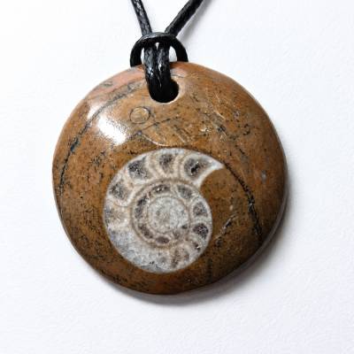 Goniatit Fossilienanhänger | Echter Fossil Schmuck | Goniatit Anhänger | Urzeit Schmuck | Fossil Pendant | Geschenk