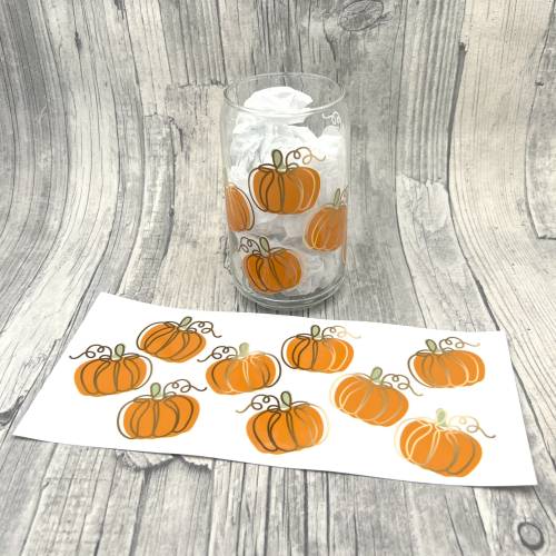 Rubon Herbst, KÜRBIS-Glas, Gr. XL, Rub-On auf Glas etc., Rubon Kürbis, Herbst, herbstlich, Halloween, Rub On Sticker