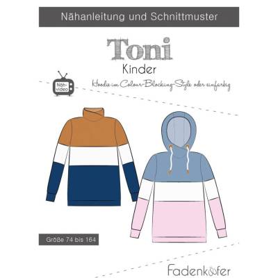 Fadenkäfer Papierschnittmuster Hoodie Toni Kinder