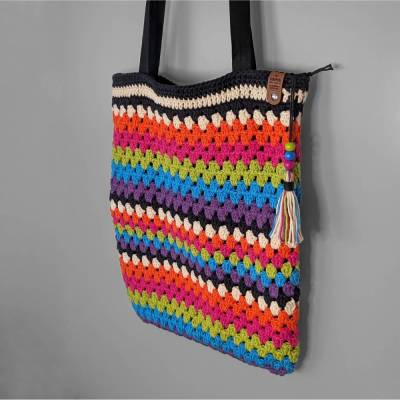 Markttasche Häkeltasche mit Inneneinsatz – Einzigartiges Unikat