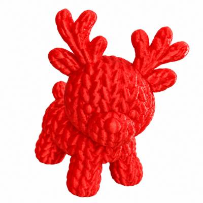 Weihnachtsdeko Rentier aus PLA – Baby-Rentier im Strick-Look, 9 cm