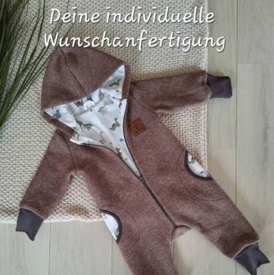 Wollwalkoverall Baby Kinder Gr. 74-110 mit Innenfutter, Walkoverall Walkloden 100% Wolle handmade, individuell gefertigt