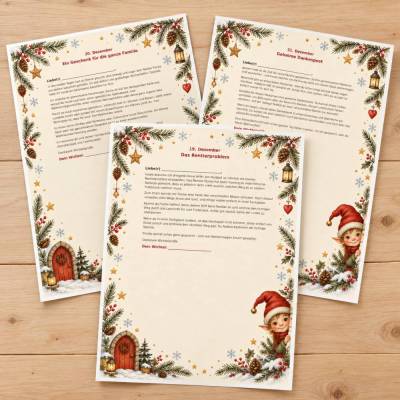 Wichtel-Adventskalender für ein Kind – 37 Tage Wichtel-Komplettset zum Ausdrucken