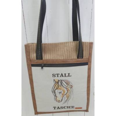 Handgemachte STALLTASCHE  – für Pferdemenschen mit Herz, Umhängetasche, Einkaufstasche