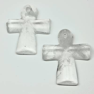Bergkristall Anch /  Bergkristall Kreuz Edelsteinanhänger – Symbol für Leben, Unsterblichkeit und Harmonie