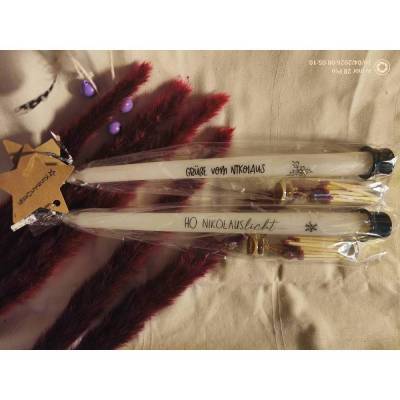 Stabkerze mit Spruch – Advent, Nikolaus & Weihnachten