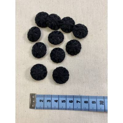 11 schwarze Posamentenknöpfe – dekorative Zierknöpfe, ca. 22 mm