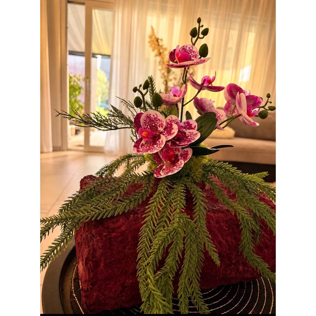 Handgefertigtes Orchideen-Gesteck – ca. 40 cm hoch