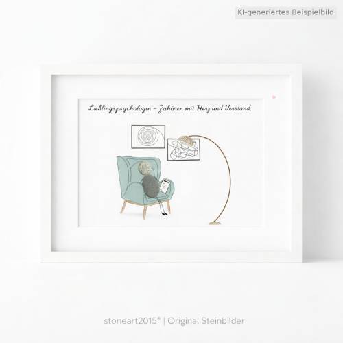Steinbild · Zuhören mit Herz und Verstand – Geschenk für Psychologin