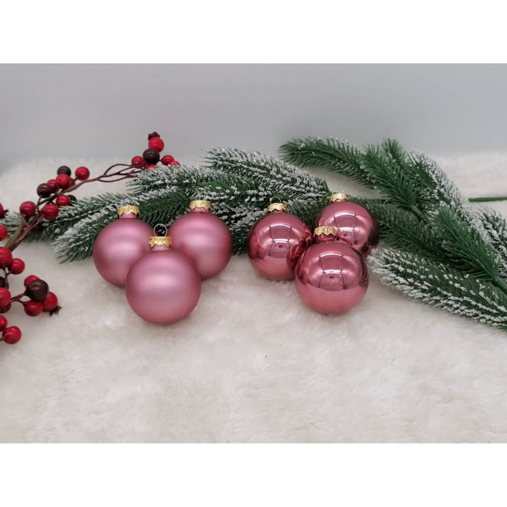 Altrosa Weihnachtsbaumkugel mit Name * ca. 6 cm * Weihnachtskugeln * 0011