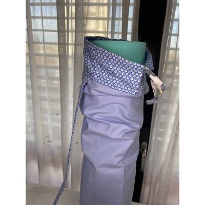 Yogamatten-Tragehülle blau mit Blumenmuster – handgefertigt