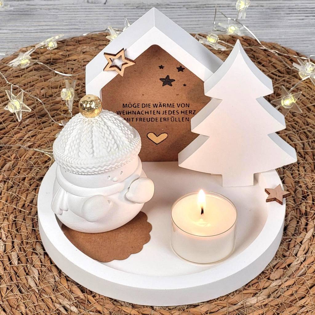 Schneemann / winterliche Deko / Weihnachtsgeschenk / Dekoration / Wichtelgeschenk / weiße Vorweihnachtsdeko / Geschenk