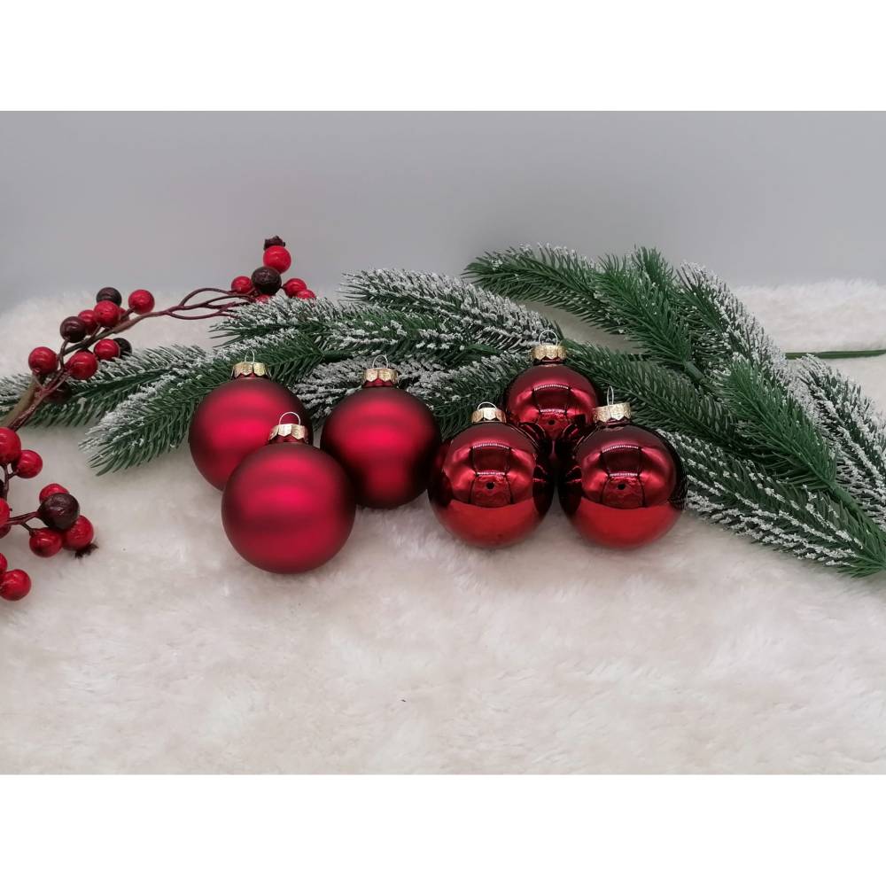 Dunkelrote Weihnachtsbaumkugel mit Name * ca. 6 cm * Weihnachtskugeln * 0014
