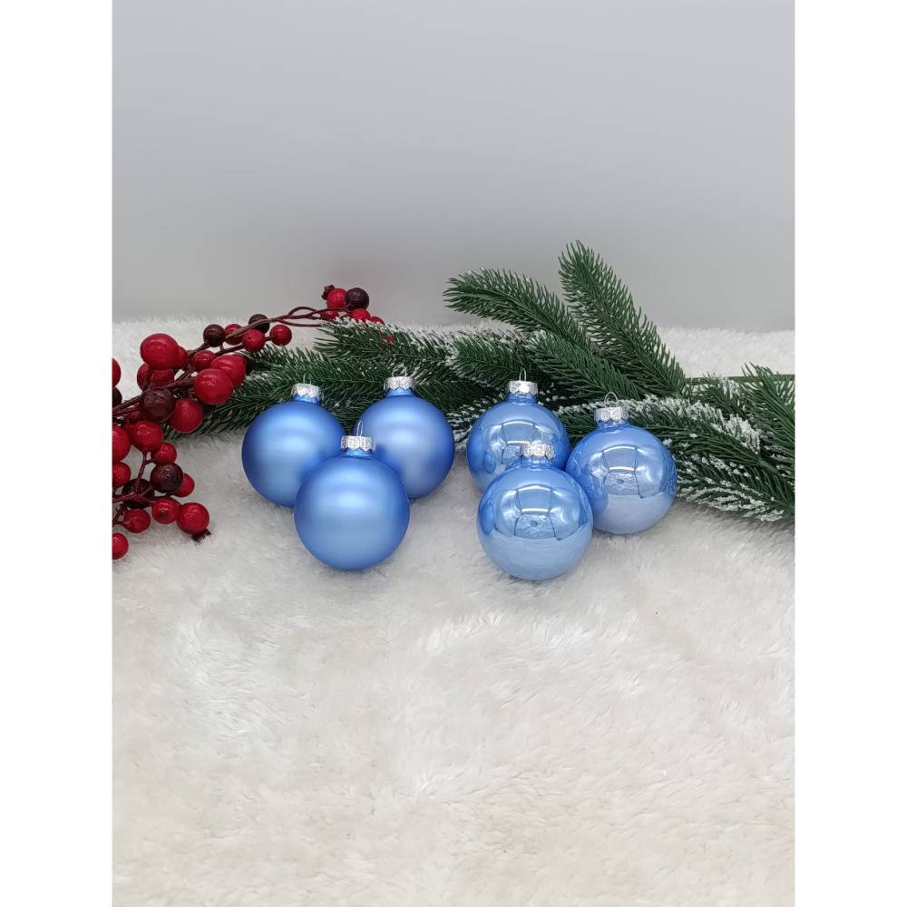 Hellblaue Weihnachtsbaumkugel mit Name * ca. 6 cm * Weihnachtskugeln * 0026