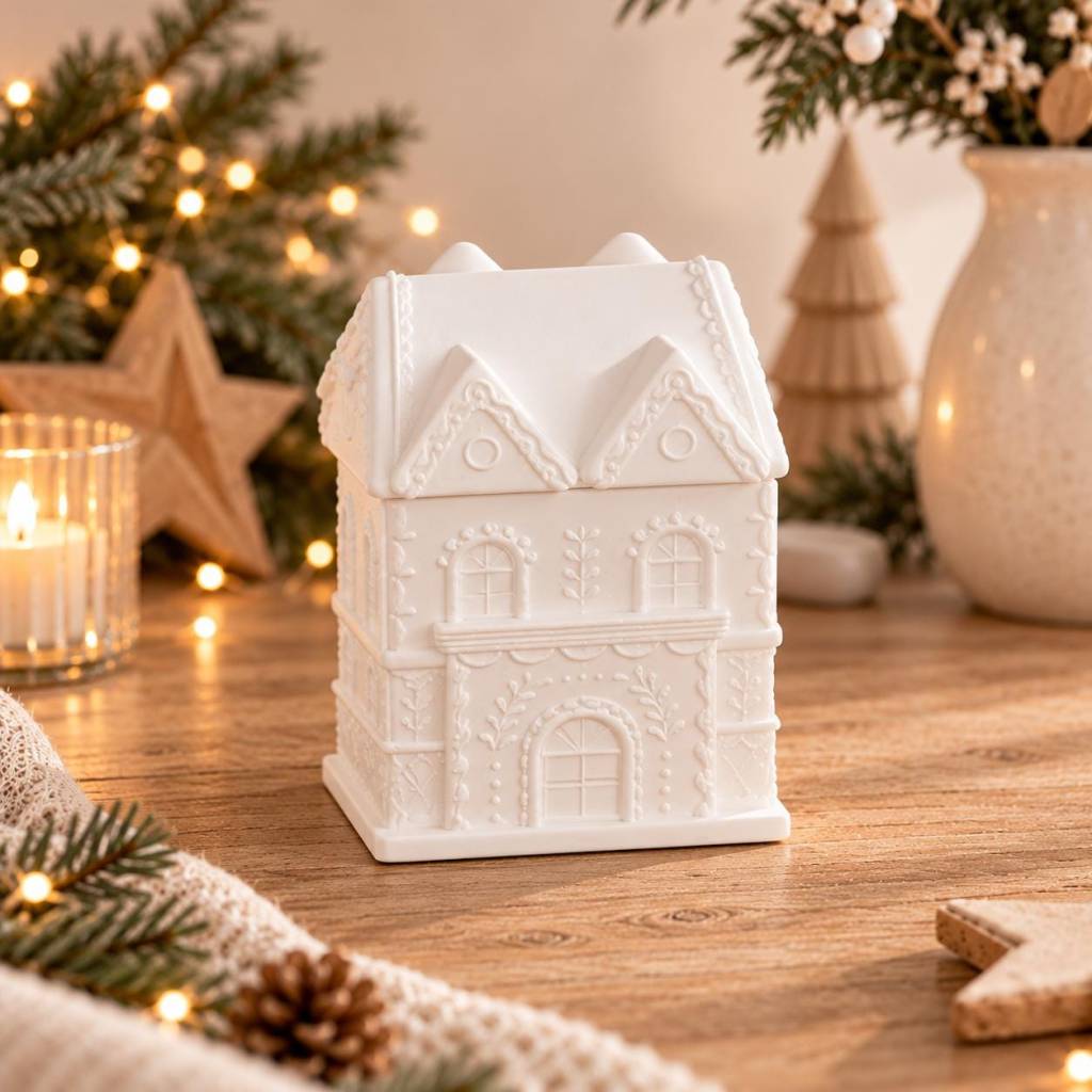 Lebkuchenhaus Deko DIY in Weiß – Weihnachtshäuser aus Gießmasse