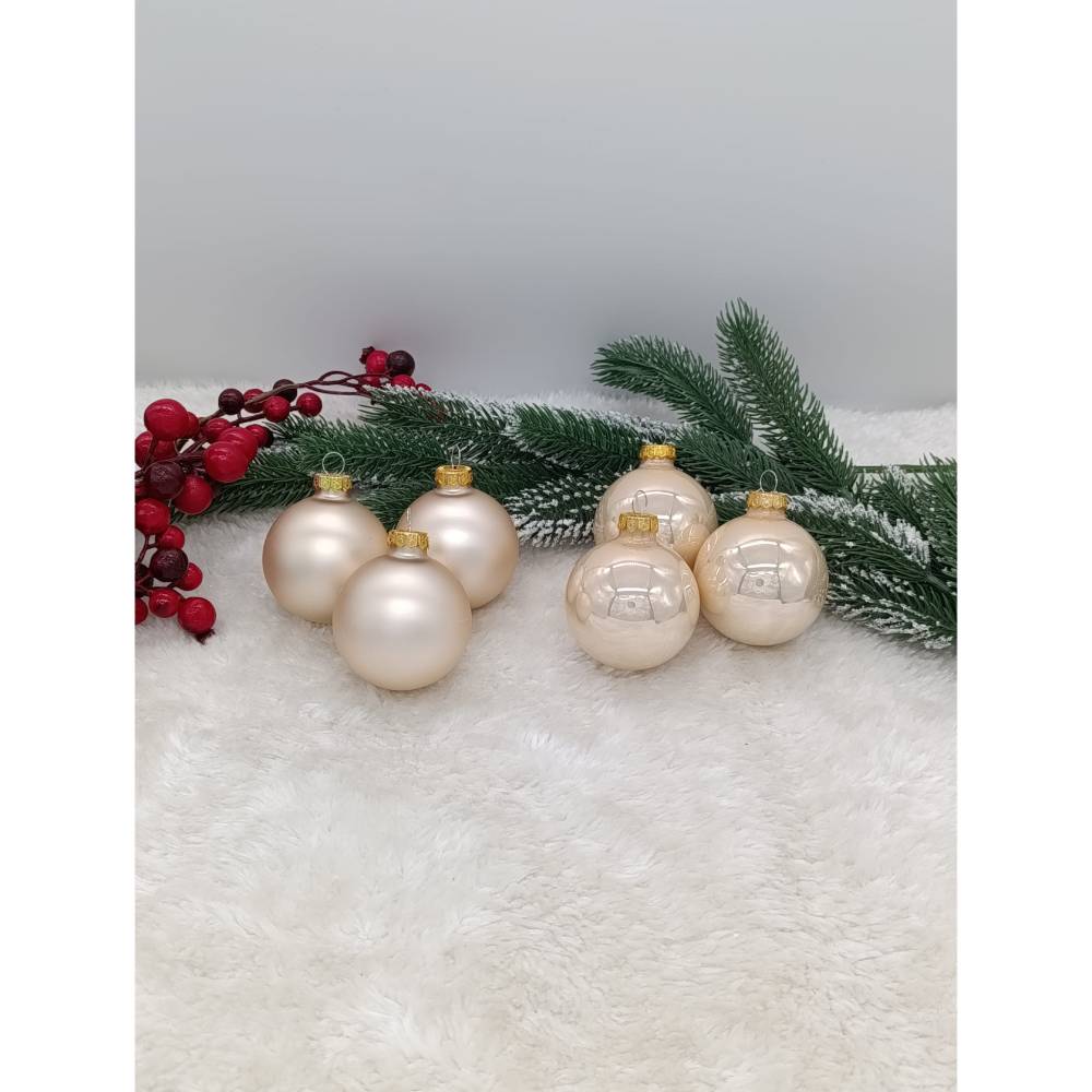 Beige Weihnachtsbaumkugel mit Name * ca. 6 cm * Weihnachtskugeln * 0028