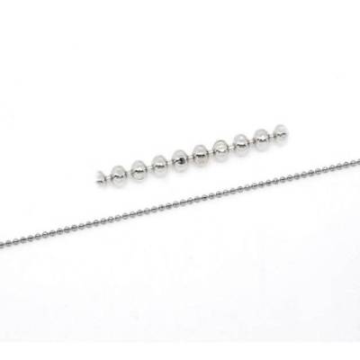 10 m Kugelkette, Halskette, Kette, Meterware,  2,40mm, silberfarben,