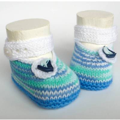 Babyschuhe Ballerina gestrickt Maritim