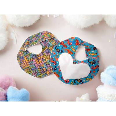 Baby- und Kinderhalstuch 2er Set – Bunte Babylätzchen aus Baumwolle, verstellbar ab 6 Monate
