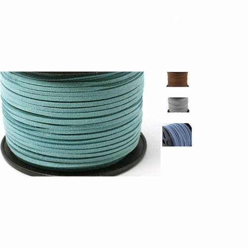 3m Velourband, 3 Meter, Lederoptik, Band, Schmuckband,braun,grau,eisblau,türkis