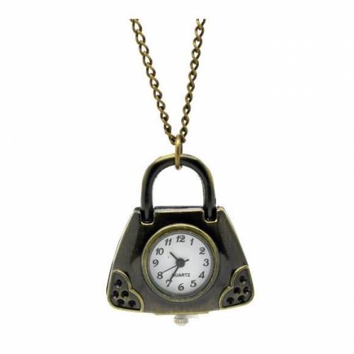 1 Kette und Uhr, DIY, bronzefarben, Vintage-Stil, Kettenuhr, Tasche, Handtasche, 16331