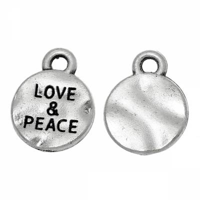10 oder  50 Anhänger, love and peace, Anhänger, love and peace, Liebe, Frieden