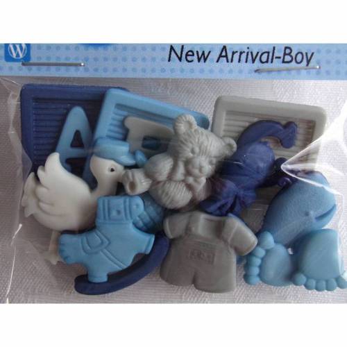Dress it up Knöpfe      Geburt Jungen   (1 Pck.)    New Arrival - Boy      Kinderknöpfe