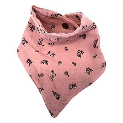 Musselin Tuch, Babyhalstuch, Kinderhalstuch rosa geblümt
