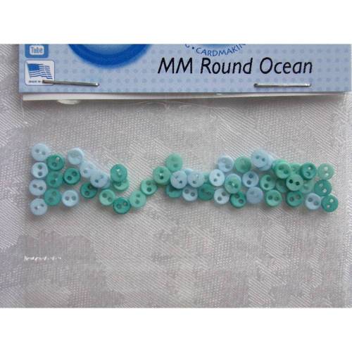 Dress it up Knöpfe    Mini - rund    (1 Pck.)     Micro Mini Round Ocean     Kinderknöpfe