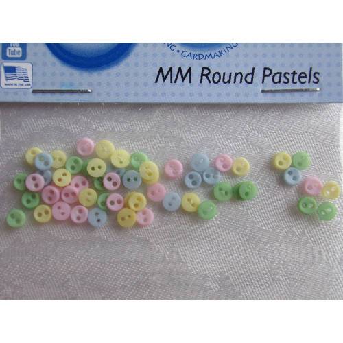 Dress it up Knöpfe    Mini - rund    (1 Pck.)    Micro Mini Round Pastels     Kinderknöpfe