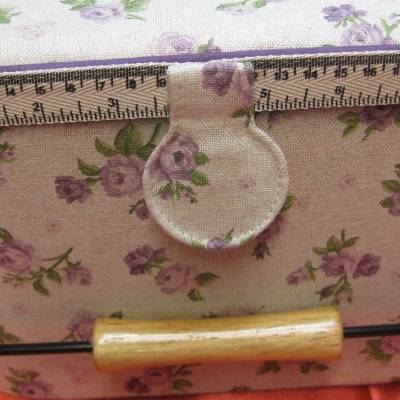 Nähkorb in  Leinenoptik mit Rosenmotiv Motiv ,  XL ( 1 Stück/49,95 €)