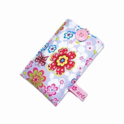 Handyhülle Handytasche Smartphonehülle Fliederflower flieder weiß rot, Maßanfertigung bis max. 6,9" Smartphones