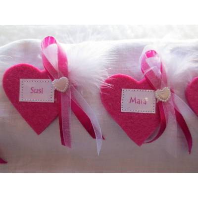 Herz Brosche, Anstecker, Herz, Junggesellinnenabschied, JGA, personalisiert, Wunschbeschriftung, Name