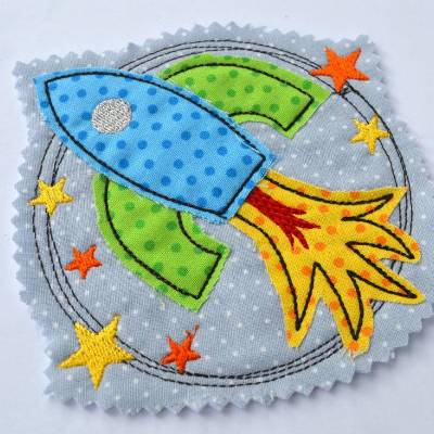 Stickdatei DOODLE Rakete 10x10cm