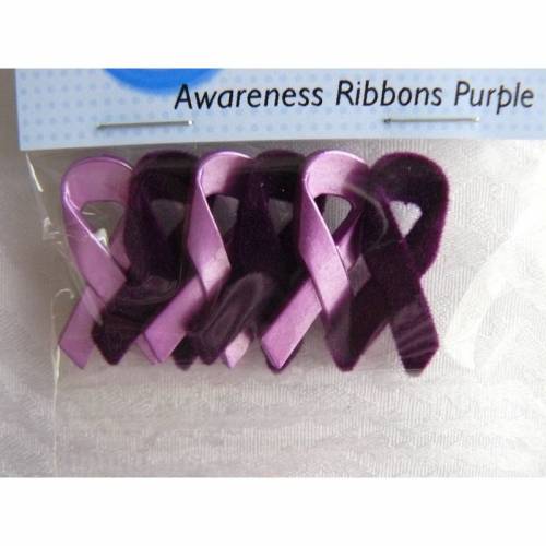 Dress it up Knöpfe     Schleife     (1 Pck.)   Awareness Ribbons Purple   Kinderknöpfe