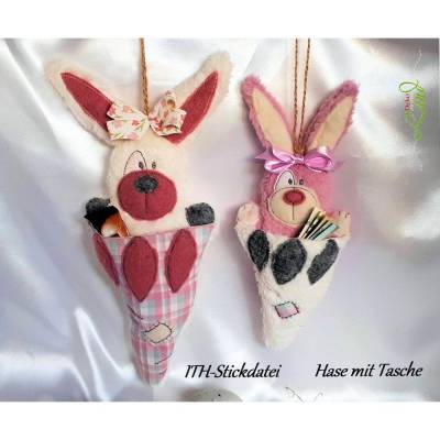 ITH Stickdatei Hase mit Tasche 16x26