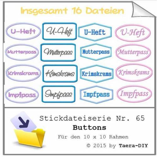 Stickdatei Serie Buttons Nr. 64 U-Heft Untersuchungsheft